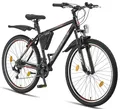 Produktbild: Licorne Bike Guide Premium Mountainbike in 20, 24, 26, 27.5 und 29 Zoll Fahrrad für Mädchen Jungen Herren und Damen (27.5 Zoll, Schwarz/Rot)
