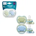 Produktbild: Philips AVENT ultra air Schnuller – Leichte, atmungsaktive Schnuller für Babys im Alter von 0–6 Monaten, BPA-frei mit Transportbehälter als Sterilisator, 2er-Pack, Modell SCF085/21