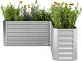 Produktbild: Blumfeldt Hochbeet 160x160, L-förmiges Gartenhochbeet 742 L Aus Wetterfestem Galvanostahl, Ergonomisch & Rostbeständig Mit Offenem Boden Für Optimale Drainage & Einfache Montage