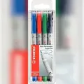Produktbild: Folienstift STABILO OHPen, Strichstärke 0,4 mm, wasserlöslich, 4-er Etui, sortiert