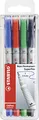 Produktbild: STABILO - Folienstift - OHPen universal - wasserlöslich superfein - 4er Pack - grün, rot, blau, schwarz