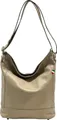 Produktbild: FLORENCE Schultertasche Florence Damen Echtleder Hobo Bag taupe (Schultertasche), Damen Leder Schultertasche, Shopper, taupe, beige ca. 37cm