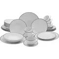 Produktbild: CreaTable, 16799, Luna Black Line, Kombiservice 30-tlg, Porzellan - Weiß