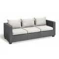 Produktbild: Allibert Salta 3-Sitzer Gartensofa | Anthrazit Rattan-Optik | Inkl. Polster | Wetterfest & UV-beständig | Komfortable Outdoor-Lounge