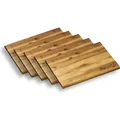 Produktbild: Kesper Brotzeitbrett 32 x 21 cm Akazie 5er Set extra groß mit Einbrand Brotzeit Essbrett Schneidbrett Frühstücksbrettchen - Braun