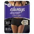 Produktbild: Always Discreet Boutique Schwarze Höschen Gr. L Bei Blasenschwäche 8 Stück