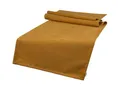 Produktbild: beties Farbton-Serie Tischläufer ca. 40x140 cm Premium Uni Tischband aus deutschem Unternehmen, Chenille-Haptik in Raumausstatter Qualität - Curry-gelb