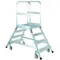 Produktbild: ILLER-LEITER Podestleiter fahrbar beidseit.2x7 Alu-St. 46397