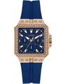 Produktbild: Guess Damen Armbanduhr Libra Multifunktion blau, rosegold 34 mm GW0618L2