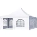 Produktbild: TOOLPORT Pagodenzelt Pavillon 5x5 m schnell & einfach zu montieren mit Fenstern - robuste PVC-Plane 700 weiß