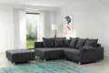 Produktbild: Modernes Sofa Couch Ecksofa Eckcouch in schwarz Eckcouch mit Hocker  - Minsk L