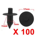 Produktbild: 100stk Schwarz Plastiknieten Befestiger Kotflügel Push Pin Clips 7mm für Auto