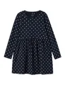 Produktbild: NAME IT Mädchen Nmfvivia Dress Noos Kleid, Dark Sapphire/AOP:dots AOP In Bright White, 122-128 EU