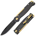 Produktbild: BÖKER PLUS® Atlas Black & Brass 42a Taschenmesser 12C27 Metallgriff Schwarz Gold