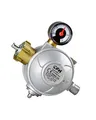 Produktbild: CFH Gasdruckregler Propan Gasflasche 50 mbar zweistufig DR 414 - Druckminderer mit Manometer & Thermo-Sicherheit, Eingang G.12, Ausgang H.4 1/4