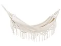 Produktbild: Romantische Hängematte beige Baumwolle/Polyester mit Fransen handgewebt Rocca
