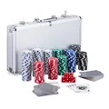 Produktbild: Pokerkoffer Poker Set abschließbar 5 Würfel Poker Spielset Pokerchips Set