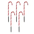 Produktbild: ToCi 5 x LED Zuckerstangen Leuchtstäbe 74 cm – Weihnachtsbeleuchtung außen & innen - Lichterkette mit 40 LEDs & Erdspießen - Batteriebetriebene Outdoor Weihnachtsdeko IP44
