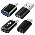 Produktbild: USB C Adapter 4 Stück, USB Typ C zu USB 3.0 OTG Adapter, Micro USB auf USB C Adapter Kompatibel mit MacBook Pro, Samsung Galaxy, Handy, PC