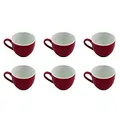 Produktbild: Ritzenhoff & Breker Doppio Espressotassen, 6er Set, Espresso Obertassen mit farbigem Rand, Porzellan, Rot, 80 ml, 516128