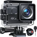 Produktbild: WOLFANG GA100 Action Cam 4K 20MP Unterwasserkamera WiFi 40M wasserdichte EIS Bildstabilisator Helmkamera 170°Weitwinkel Camcorder (Externem Mikrofon, 2.4G Fernbedienung, 2 Akkus und Zubehör Kit)