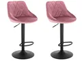 Produktbild: Woltu Barhocker (2 St), gut gepolstert, Samt, Höhenverstellbar, Drehbar