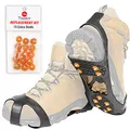 Produktbild: Traxtor Schuh Spikes Anti Rutsch - Schuhe für Winter umrüsten - Schuhkrallen für EIS und Schnee - Steigeisen als Gleitschutz bei Glatteis, Größe XL - inkl. 15 Ersatz-Schneespikes