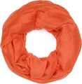 Produktbild: styleBREAKER Damen Loop Schal mit Glitzer-Effekt | Einfarbiger Schlauchschal aus weicher Viskose | Leicht & Elegant | 87 x 93 cm, Farbe:Orange