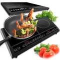 Produktbild: Induktionskochfeld 4000W 2 Platten Induktionskochplatte mit Touch Steuerung 2-Burner Induction Plate Timer 10 Temperaturstufen 2x2000W Schwarz Retoo - Schwarz