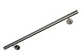 Produktbild: Edelstahl Handlauf V2A 42,4mm 240K geschliffen Wandhandlauf mit leicht gewölbter Endkappe 1400 mm