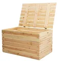 Produktbild: Grosse Holztruhe 80er Natur mit Deckel 80x50x39cm