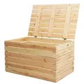 Produktbild: Grosse Holztruhe 80er Natur mit Deckel 80x50x39cm - Beige