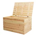 Produktbild: Kistenkolli Altes Land Allzweckkiste Grosse Holztruhe 80er Natur mit Deckel 80x50x39cm (Spar-Set, 1er Set)