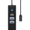 Produktbild: Orico Hub Adapter USB-C to 2x USB 3.0 + USB-C, 5 Gbps, 0.15m (Black) (USB-C, 3 Ports) (PWC2U-C3-015-BK-EP)