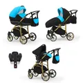 Produktbild: Kinderwagen-Set 5 in 1 Neo Gold inkl. Sportsitz, Autositz und Iso Base - 17 Teile - in 22 Farben