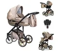 Produktbild: BabyMerc Kombi-Kinderwagen Vip Lux 5 in 1 inkl. Sportsitz, Autositz und Iso Base in 21 Farben