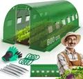 Produktbild: KESSER® Folien-Gewächshaus Stabil mit Fenstern mit Moskitonetz & Tür | Gartentunnel mit Rahmen aus verzinktem Stahl | Folientunnel 170g/m² inkl. Erdanker Handschuhen & Seilen