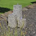 Produktbild: CLGarden Granit Springbrunnen SB2 3 teiliger Säulenbrunnen LED Steinbrunnen Wasserspiel Gartenbrunnen - Grau