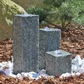Produktbild: CLGarden Granit Springbrunnen SB2 3 Säulen Gartenbrunnen Steinbrunnen Stein LED