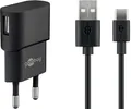 Produktbild: Goobay USB-C™ Ladeset 1 A - Netzteil mit Type-C™ Kabel 1m (Schwarz)