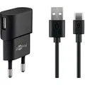 Produktbild: goobay Ladekabel mit Adapter schwarz, Kabellänge: 1,0 m, 5 Watt