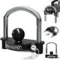Produktbild: Monzana Anhängerschloss 109585 mit Kreuzschloss, Bügelschloss, Diebstahlschutz für Anhängerkupplung