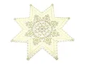 Produktbild: Haus und Deko Tischdecke 85 cm Ecru mit Gold Sterne Weihnachten Deckchen Advent Bestickt Untersetzer Mitteldecke