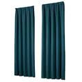 Produktbild: heimtexland Vorhang Blickdicht Thermovorhang Verdunklungsvorhänge 2er Set Kräuselband Deko Gardine isolierend Kälteschutz Sonnenschutz Typ139 Dunkel-Petrol Smaragd grün HxB 245x135 cm