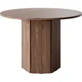 Produktbild: Selsey Hexa - Esstisch, Esszimmertisch rund 110 cm - Wisconsin Nussbaum - Naturbelassen