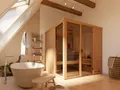 Produktbild: Systemsauna Michelle 2 68 mm Innenraum Sauna naturbelassen 194 x 194 x 199 cm