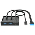Produktbild: GRAUGEAR Multi Frontblende 3-Port USB-HUB, 1x USB-C,2x USB-A retail Multimedia-Technik HUBs
