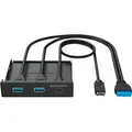 Produktbild: GG 18030 - USB 3.1, 3 Port Bay Hub, 2x USB 3.0 A, 1x USB 3.1 C, schwarz