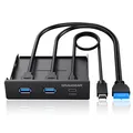 Produktbild: Frontpanel 3Port USB HUB in 3.5 Zoll für PC Gehäuse 20Gbit/s Turbo TypC & 2X ...
