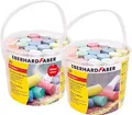 Produktbild: Eberhard Faber 526512 + 526520 - Straßenmalkreiden in 6 leuchtenden Farben und 8 Glitzer-Farben, 2 Eimer mit je 20 Kreiden, für bunten Malspaß auf Asphalt, Straßen und Gehwegen
